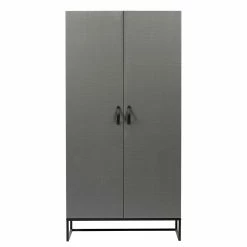Moderner Kleiderschrank In Grau & Schwarz - Firgetta 11 Moderner Kleiderschrank In Grau & Schwarz - Firgetta -Wohnen Shop moderner kleiderschrank in grau schwarz aus massivholz metall buegelgestell firgetta 03