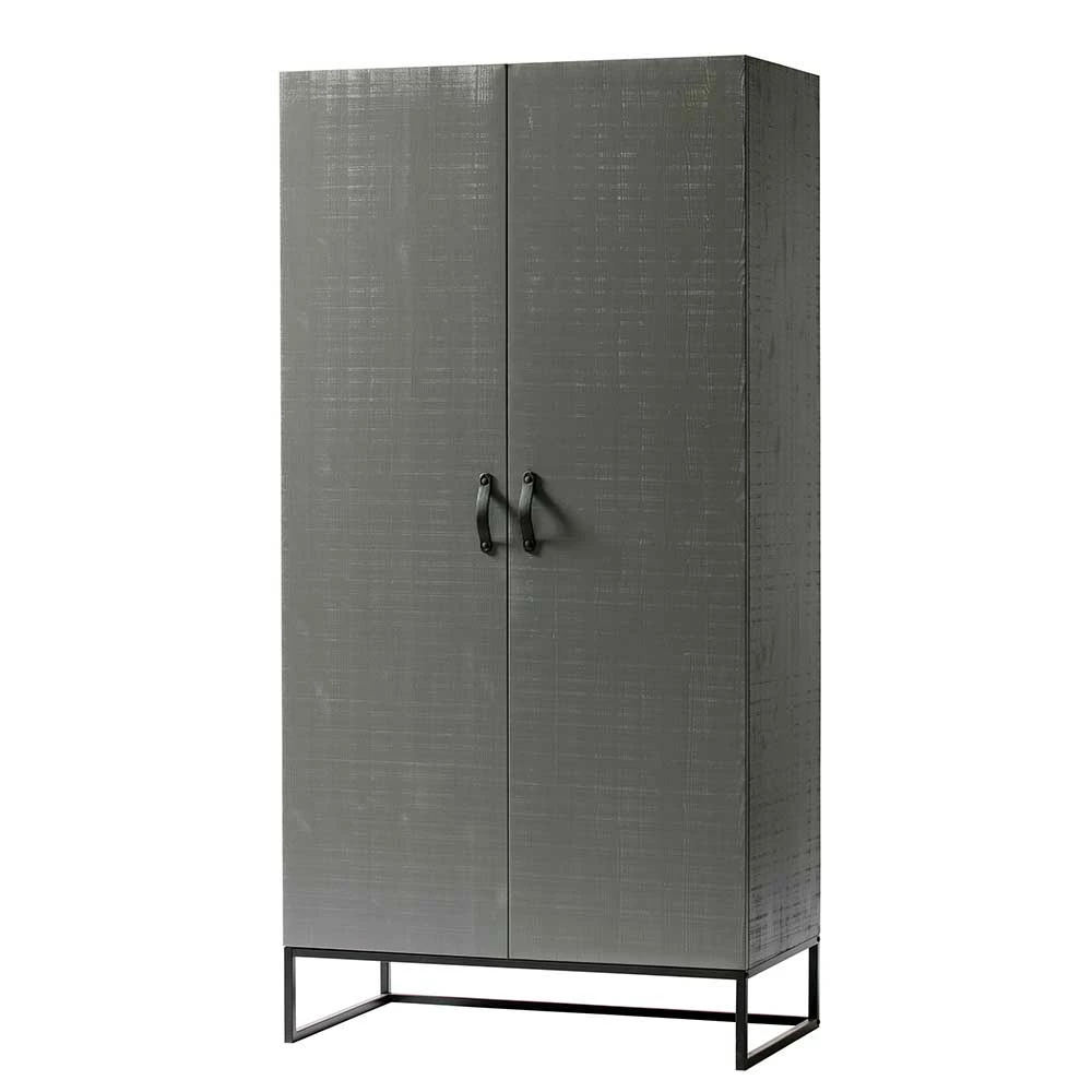 Moderner Kleiderschrank In Grau & Schwarz - Firgetta 3 Moderner Kleiderschrank In Grau & Schwarz - Firgetta