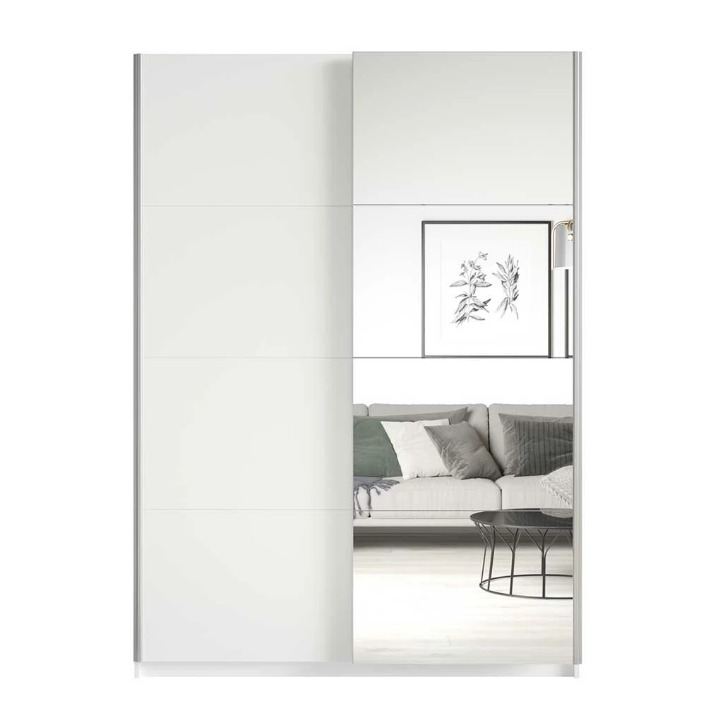 Moderner Schwebetürenschrank In Weiß - Juleste 3 Moderner Schwebetürenschrank In Weiß - Juleste