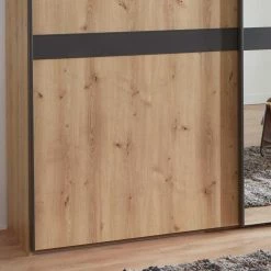 Moderner Schwebetürenschrank Mit Spiegel - Ulapos -Wohnen Shop moderner schwebetuerenschrank mit spiegel in eiche bianco anthrazit ulapos 06