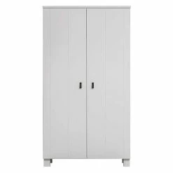 Rustikal-moderner Kleiderschrank In Weiß Kiefer - Zanyorita -Wohnen Shop rustikal moderner kleiderschrank in weiss kiefer massivholz gebuerstet lackiert zanyorita 02