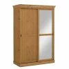 Schiebetüren Schrank In Kiefer Lauge - Piatra -Wohnen Shop schiebetueren schrank in kiefer lauge mit spiegel 150x220x69 piatra f