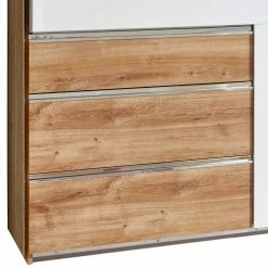 Schiebetürschrank In Weiß & Eiche Mit Spiegel - Doraz 10 Schiebetürschrank In Weiß & Eiche Mit Spiegel - Doraz -Wohnen Shop schiebetuerschrank in weiss eiche mit spiegel 2 tuerig 3 schubladen doraz 03