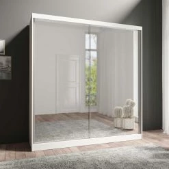 Wohnen Shop -Wohnen Shop schiebetuerschrank mit spiegeltueren korpus in weiss lagoon 01