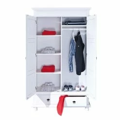 Schlafzimmer Kleiderschrank Powera In Weiß -Wohnen Shop schlafzimmer kleiderschrank weiss landhaus powera 02