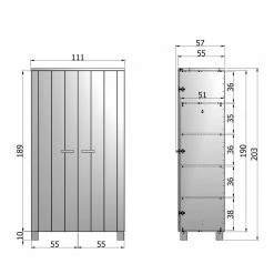 Schlafzimmerschrank Brasdon In Beton Grau -Wohnen Shop schlafzimmerschrank beton grau 2 tuerig brasdon 05