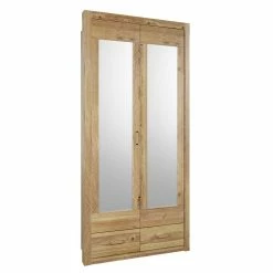 Schlafzimmerschrank Mit Doppeltür Spiegel - Zamron 9 Schlafzimmerschrank Mit Doppeltür Spiegel - Zamron -Wohnen Shop schlafzimmerschrank mit doppeltuer spiegel zwei schubladen asteiche zamron 01