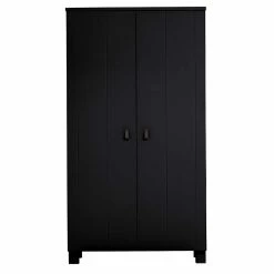 Schwarzer Kleiderschrank Aus Massivholz - Florida -Wohnen Shop schwarzer kleiderschrank aus massivholz kiefer 111x202x55 florida 02