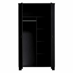 Schwarzer Kleiderschrank Aus Massivholz - Florida -Wohnen Shop schwarzer kleiderschrank aus massivholz kiefer 111x202x55 florida 03
