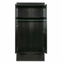 Schwarzer Schlafzimmerschrank Aus Holz Kiefer - Vindrus -Wohnen Shop schwarzer schlafzimmerschrank aus holz kiefer 2 tuerig 2 schubladen vindrus 03