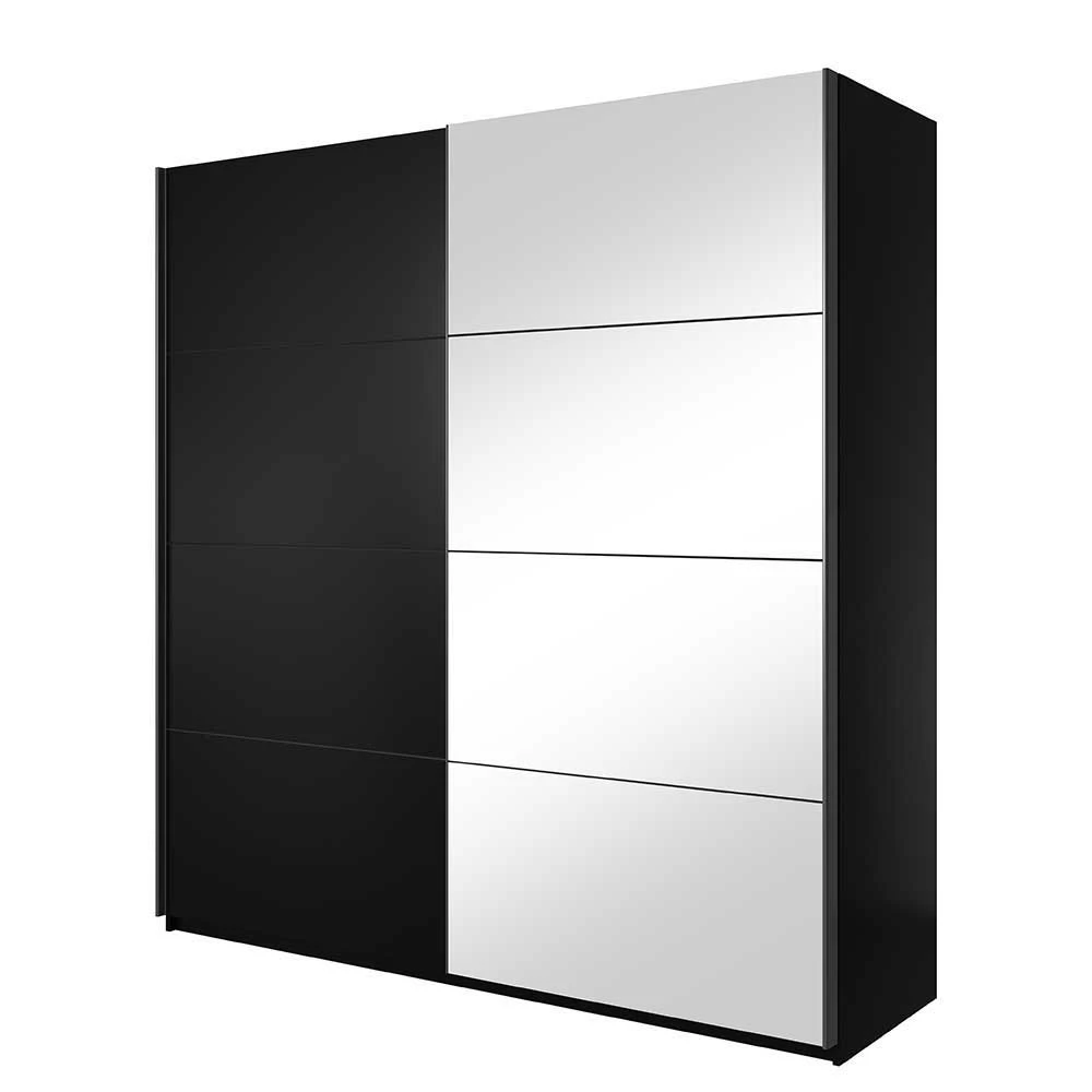 Schwarzer Schwebetürenschrank Mit Spiegel - Excellenta 4 Schwarzer Schwebetürenschrank Mit Spiegel - Excellenta – Bild 2