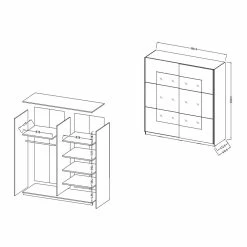 Schwarzer Schwebetürenschrank Mit Spiegel - Excellenta 9 Schwarzer Schwebetürenschrank Mit Spiegel - Excellenta -Wohnen Shop schwarzer schwebetuerenschrank mit spiegel in modernem design excellenta 03