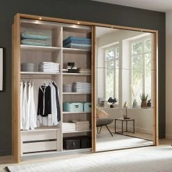 Schwebetüren Kleiderschrank Mit Beleuchtung - Eyre 10 Schwebetüren Kleiderschrank Mit Beleuchtung - Eyre -Wohnen Shop schwebetueren kleiderschrank mit beleuchtung spiegel innenausstattung eyre 02