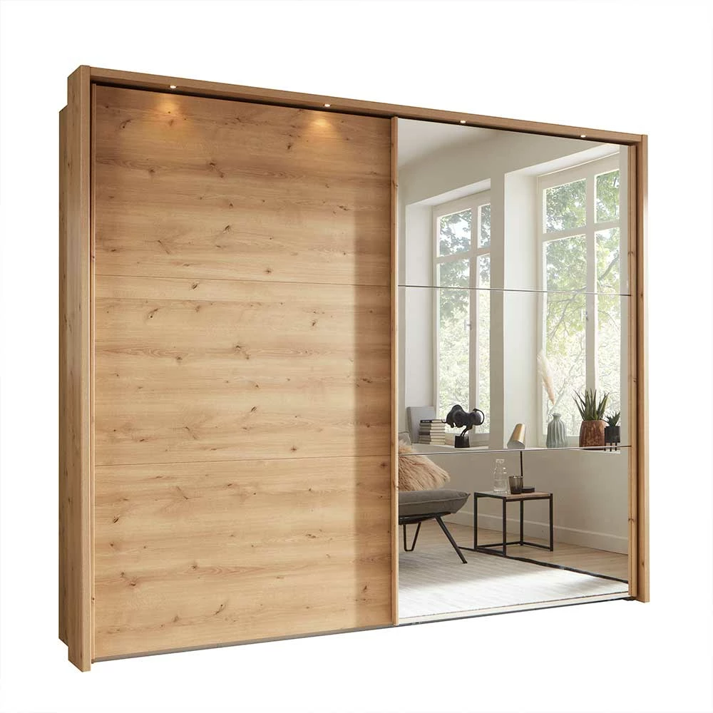 Schwebetüren Kleiderschrank Mit Beleuchtung - Eyre 3 Schwebetüren Kleiderschrank Mit Beleuchtung - Eyre