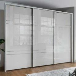 Schwebetüren Kleiderschrank Mit Glas Front - Ekino 10 Schwebetüren Kleiderschrank Mit Glas Front - Ekino -Wohnen Shop schwebetueren kleiderschrank mit glas front in weiss 3 tuerig ekino 03