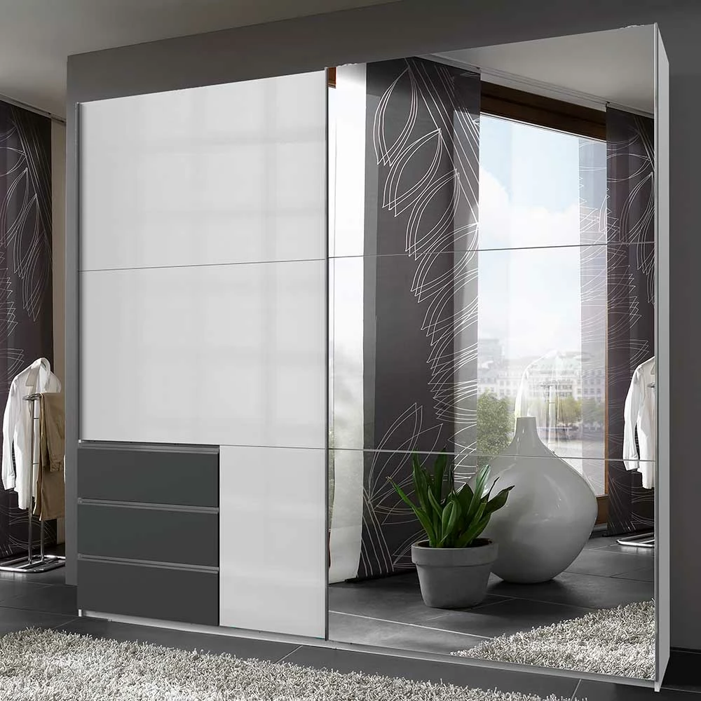 Schwebetüren Kleiderschrank Mit Spiegel - Nocina 4 Schwebetüren Kleiderschrank Mit Spiegel - Nocina – Bild 2