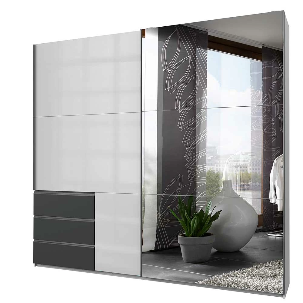 Schwebetüren Kleiderschrank Mit Spiegel - Nocina 3 Schwebetüren Kleiderschrank Mit Spiegel - Nocina