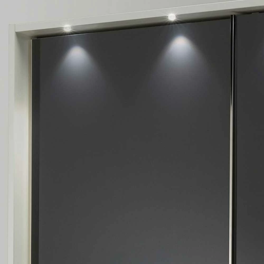 Schwebetüren Schrank Mit Glasfront Anthrazit - Annone 6 Schwebetüren Schrank Mit Glasfront Anthrazit - Annone – Bild 4