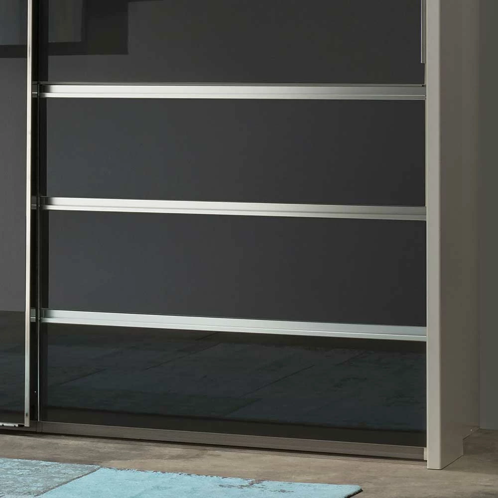 Schwebetüren Schrank Mit Glasfront Anthrazit - Annone 8 Schwebetüren Schrank Mit Glasfront Anthrazit - Annone – Bild 6