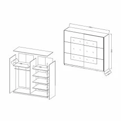 Schwebetürenschrank 2-türig Mit Spiegel - Anglivia 13 Schwebetürenschrank 2-türig Mit Spiegel - Anglivia -Wohnen Shop schwebetuerenschrank 2 tuerig mit spiegel in weiss eiche san remo anglivia 05