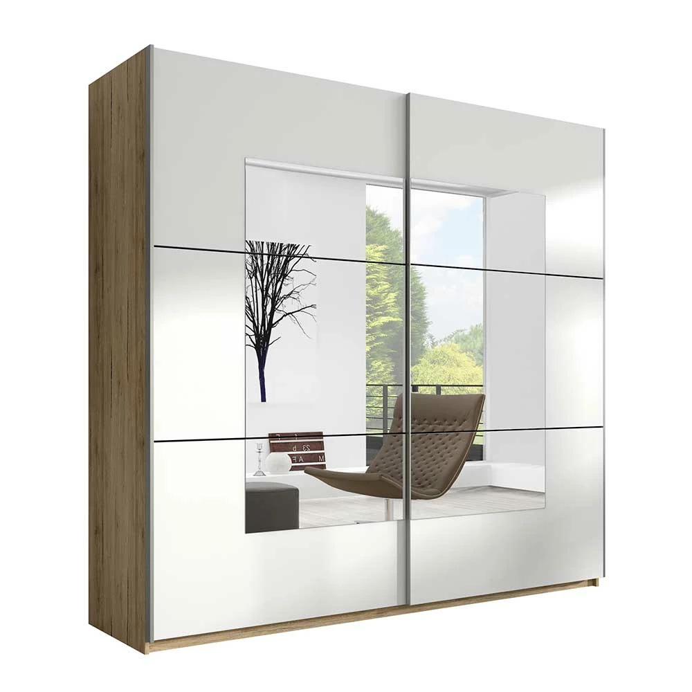 Schwebetürenschrank 2-türig Mit Spiegel - Anglivia 3 Schwebetürenschrank 2-türig Mit Spiegel - Anglivia