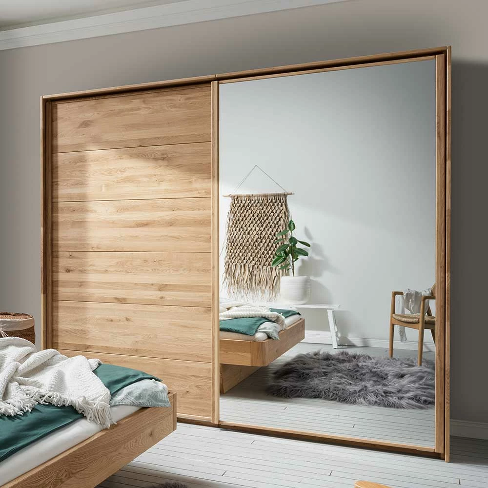 Schwebetürenschrank Aus Wildeiche Mit Spiegel - Divnoi 4 Schwebetürenschrank Aus Wildeiche Mit Spiegel - Divnoi – Bild 2