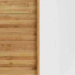 Schwebetürenschrank Aus Wildeiche & Weißglas - Divnoi -Wohnen Shop schwebetuerenschrank aus wildeiche weissglas in modernem design divnoi 04