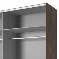 Schwebetürenschrank In Eiche Dunkel & Schwarz - Prabhaa -Wohnen Shop schwebetuerenschrank in eiche dunkel schwarz mit spiegel prabhaa 05