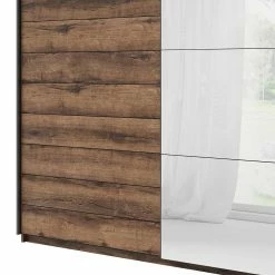 Schwebetürenschrank In Holzoptik Eiche Dunkel - Ceusenia -Wohnen Shop schwebetuerenschrank in holzoptik eiche dunkel mit spiegeltuer ceusenia 03