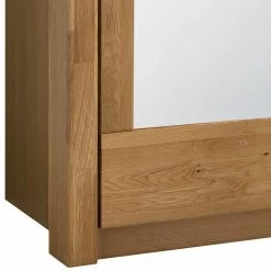 Teilmassiver Schlafzimmerschrank In Asteiche - Zamron -Wohnen Shop teilmassiver schlafzimmerschrank in asteiche mit spiegel doppeltuer zamron 02