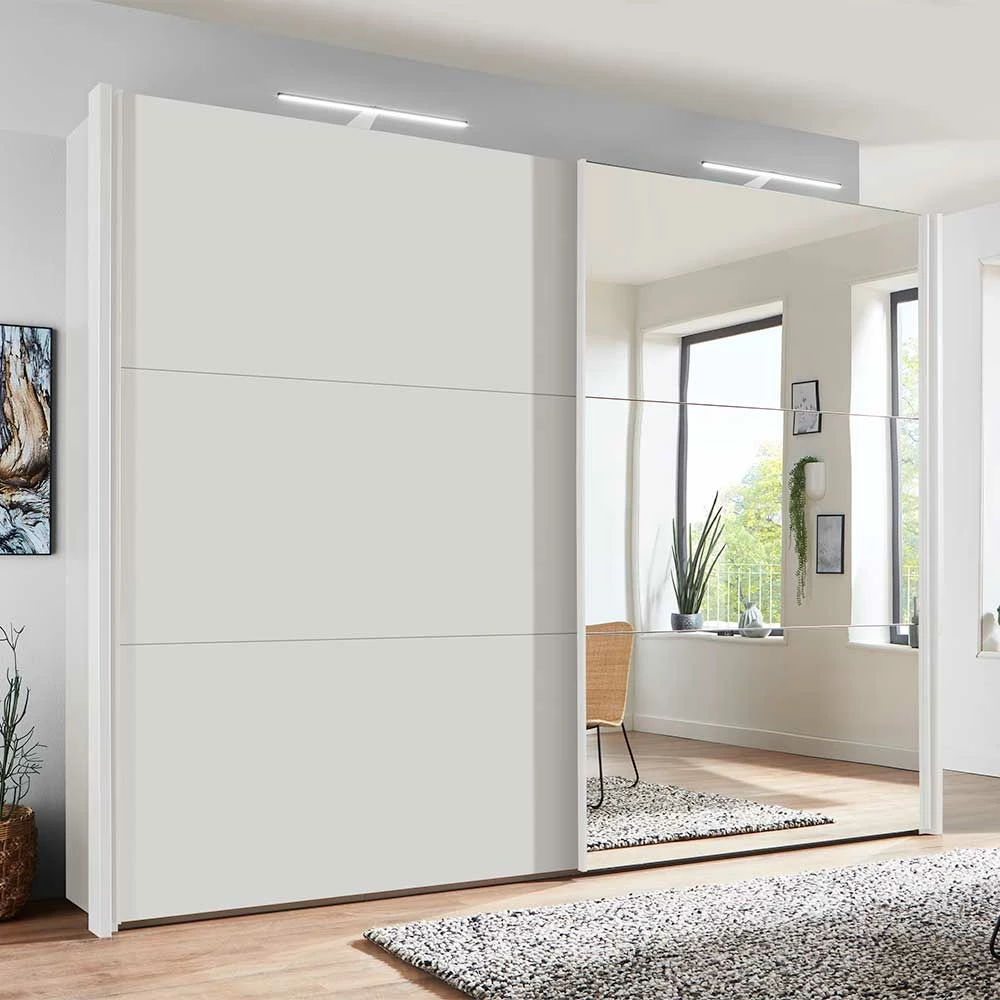 Weißer 2-türiger Kleiderschrank Mit Schiebetüren - Abelina 4 Weißer 2-türiger Kleiderschrank Mit Schiebetüren - Abelina – Bild 2