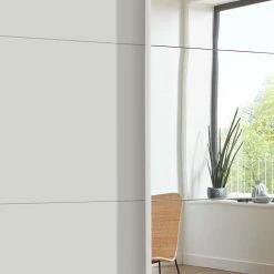 Weißer 2-türiger Kleiderschrank Mit Schiebetüren - Abelina 12 Weißer 2-türiger Kleiderschrank Mit Schiebetüren - Abelina -Wohnen Shop weisser 2 tueriger kleiderschrank mit schiebetueren eine mit spiegel abelina 04