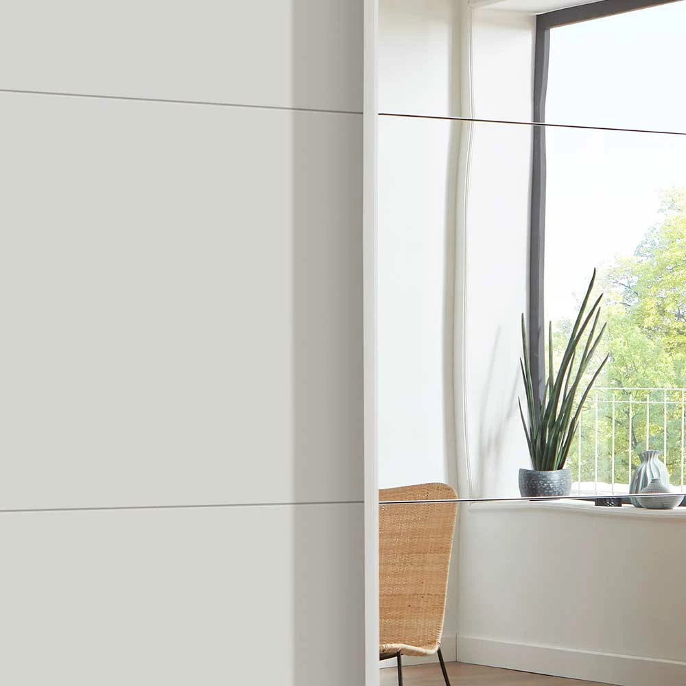 Weißer 2-türiger Kleiderschrank Mit Schiebetüren - Abelina 7 Weißer 2-türiger Kleiderschrank Mit Schiebetüren - Abelina – Bild 5