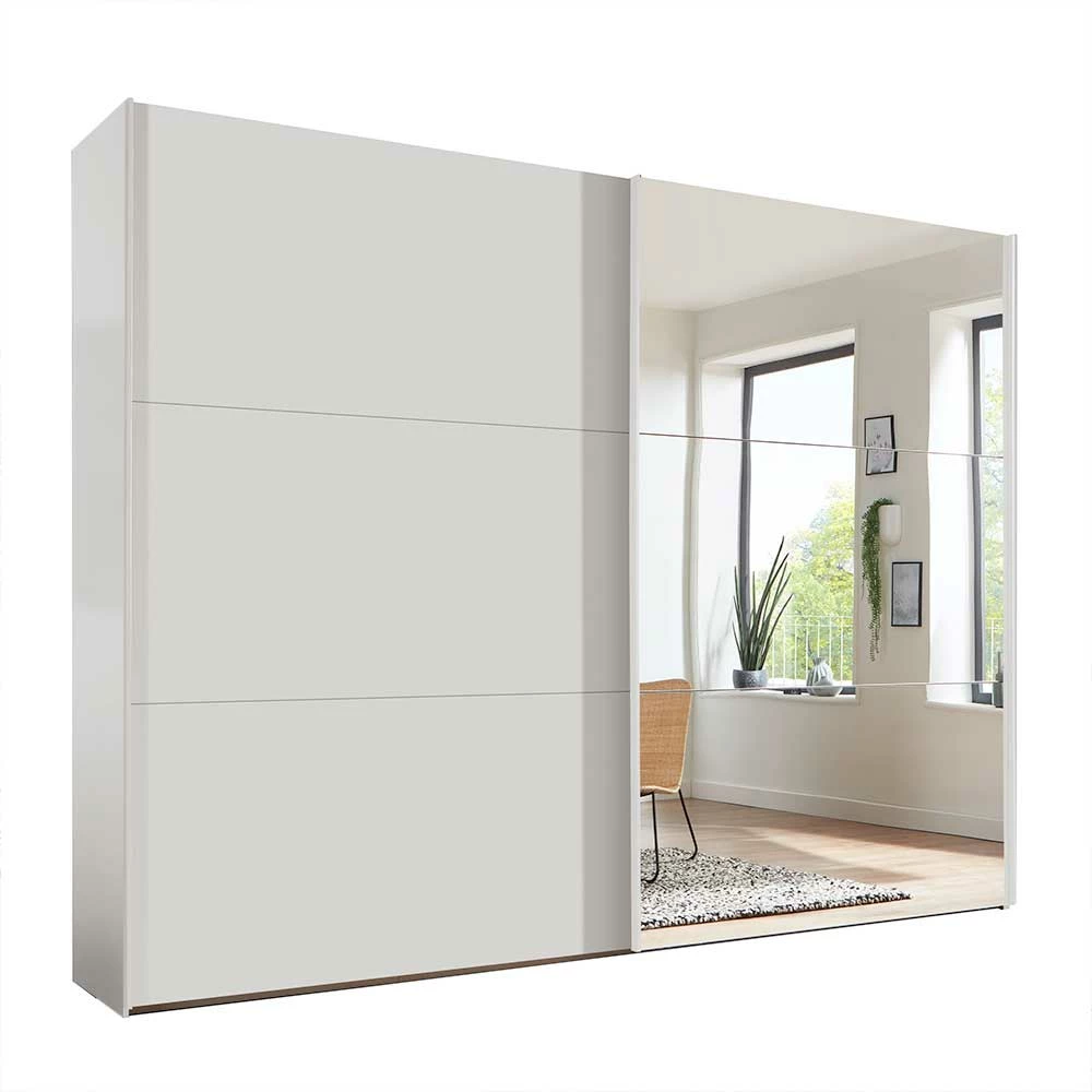 Weißer 2-türiger Kleiderschrank Mit Schiebetüren - Abelina 3 Weißer 2-türiger Kleiderschrank Mit Schiebetüren - Abelina