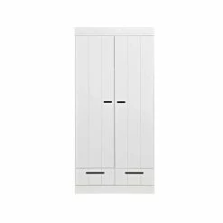 Weißer Kleiderschrank Im Skandinavischen Stil - Mattressa -Wohnen Shop weisser kleiderschrank im skandinavischen stil aus kiefer massivholz mattressa 02
