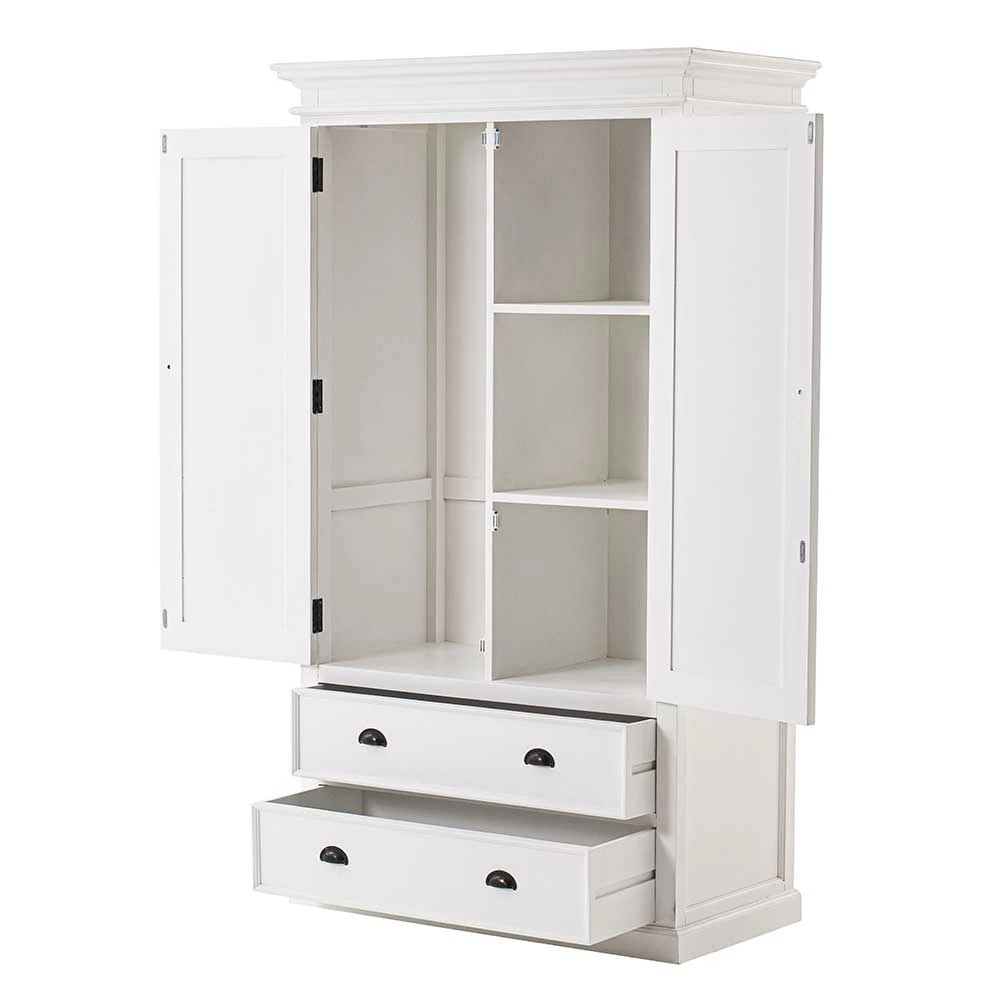 Weißer Kleiderschrank Landhaus Venzeno 2-türig 5 Weißer Kleiderschrank Landhaus Venzeno 2-türig – Bild 3