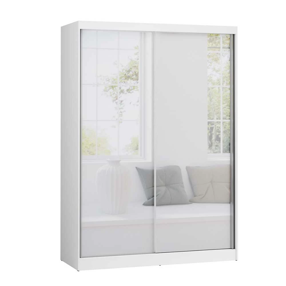 Weißer Kleiderschrank Mit Zwei Spiegeltüren - Yuto 3 Weißer Kleiderschrank Mit Zwei Spiegeltüren - Yuto