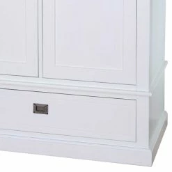 Weißer Schrank Mit Zwei Türen & Schublade - Eicando I -Wohnen Shop weisser schrank mit zwei tueren schublade aus massivholz mdf eicando i 02