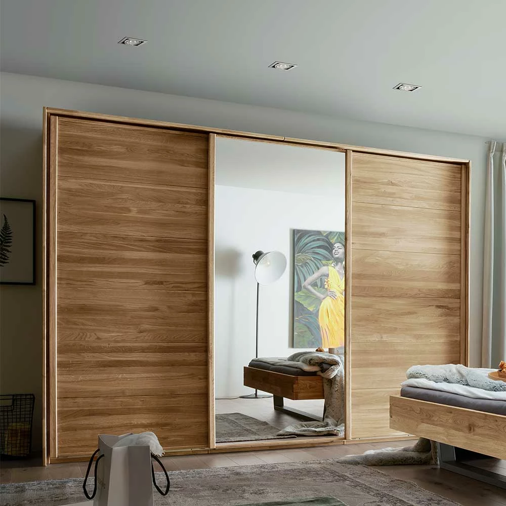 Wildeiche Kleiderschrank Mit 3 Schwebetüren - Divnoi 4 Wildeiche Kleiderschrank Mit 3 Schwebetüren - Divnoi – Bild 2