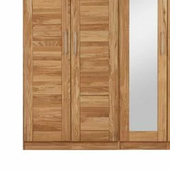 Wildeiche Kleiderschrank Cranos Mit Spiegeltür -Wohnen Shop wildeiche kleiderschrank spiegeltuer massiv cranos 02