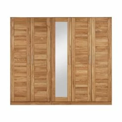 Wildeiche Kleiderschrank Cranos Mit Spiegeltür -Wohnen Shop wildeiche kleiderschrank spiegeltuer massiv cranos 04