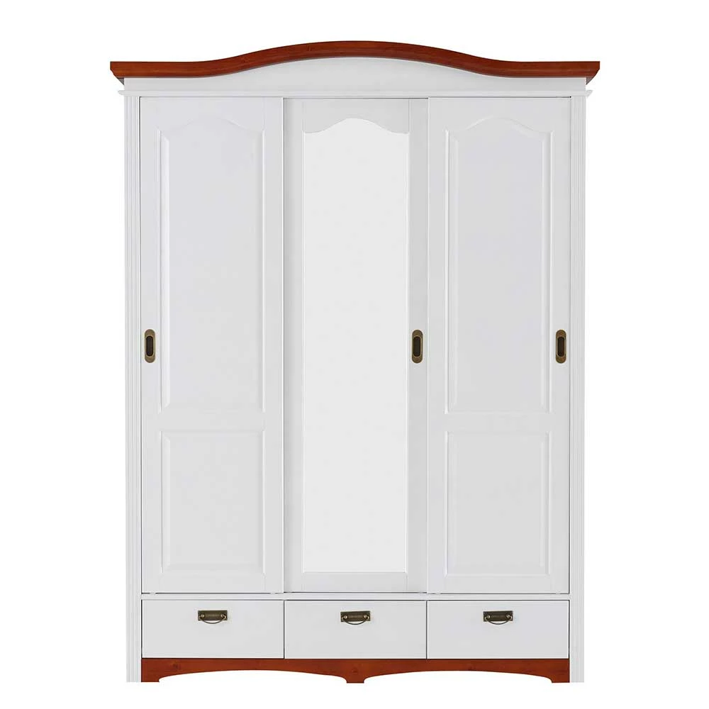 Zweifarbiger Holz Kleiderschrank Landhaus - Beapta 4 Zweifarbiger Holz Kleiderschrank Landhaus - Beapta – Bild 2