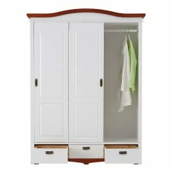 Zweifarbiger Holz Kleiderschrank Landhaus - Beapta 10 Zweifarbiger Holz Kleiderschrank Landhaus - Beapta -Wohnen Shop zweifarbiger holz kleiderschrank landhaus aus kiefer mit schiebetueren beapta 02