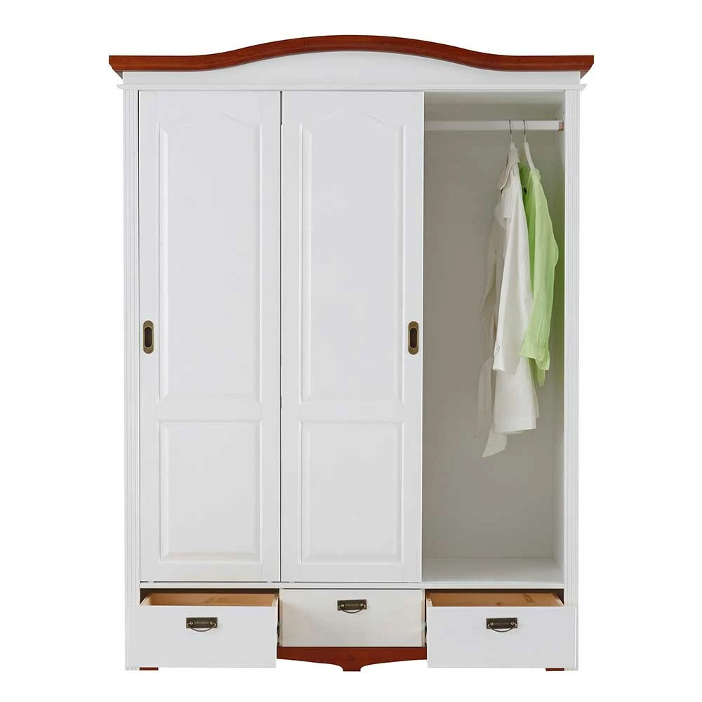 Zweifarbiger Holz Kleiderschrank Landhaus - Beapta 5 Zweifarbiger Holz Kleiderschrank Landhaus - Beapta – Bild 3