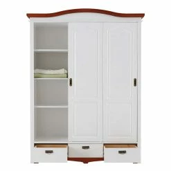 Zweifarbiger Holz Kleiderschrank Landhaus - Beapta 11 Zweifarbiger Holz Kleiderschrank Landhaus - Beapta -Wohnen Shop zweifarbiger holz kleiderschrank landhaus aus kiefer mit schiebetueren beapta 03