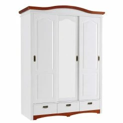 Zweifarbiger Holz Kleiderschrank Landhaus - Beapta